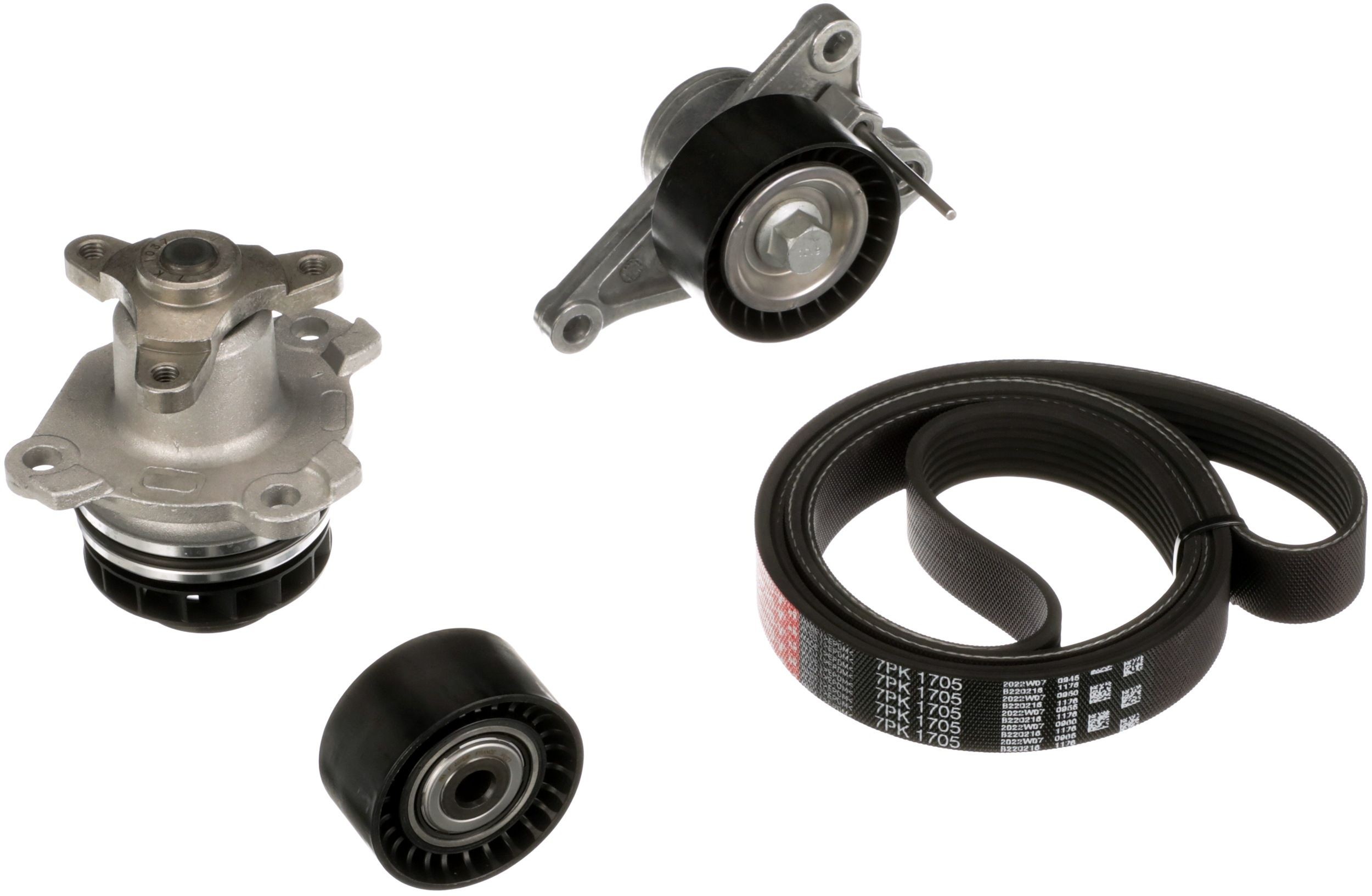 GATES Water Pump + V-Ribbed Belt Kit Article number: KP17PK1705 cheaply