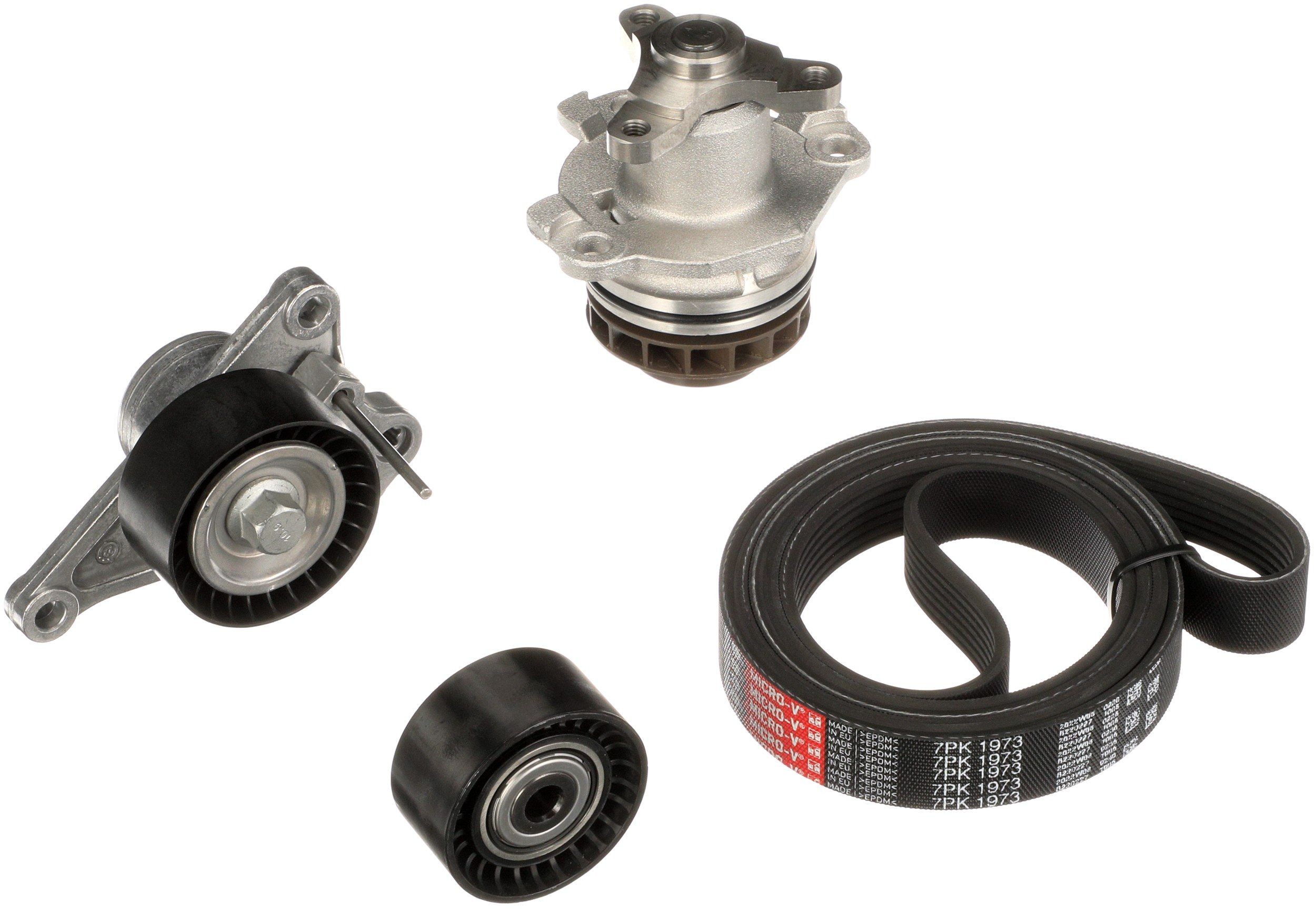 GATES Water Pump + V-Ribbed Belt Kit Article number: KP17PK1973 cheaply