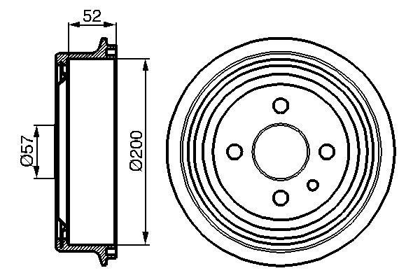 BOSCH Brake drum Article number: 0 986 477 018 cheaply