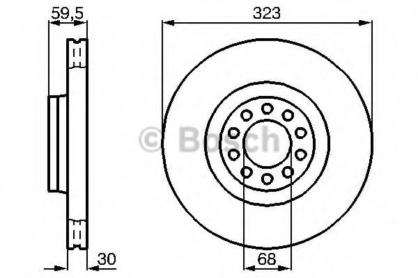 BOSCH Bremseskive artikkelnummer: 0 986 478 575 billig
