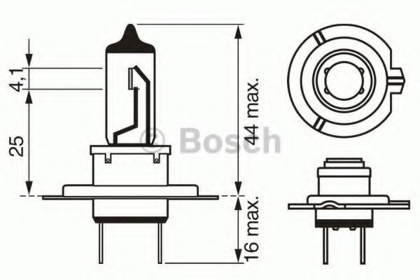 BOSCH Lyspære, hovedlyskaster artikkelnummer: 1 987 302 076 billig