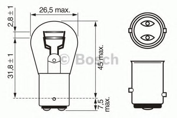 BOSCH Lyspære artikkelnummer: 1 987 302 509 billig