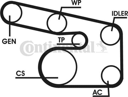 CONTITECH Jogo de correias trapezoidais estriadas Número de artigo: 6PK1863D1 baixo custo