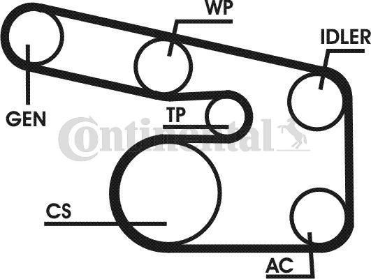 CONTITECH V-Ribbed Belt Set Article number: 6PK1870D1 cheaply