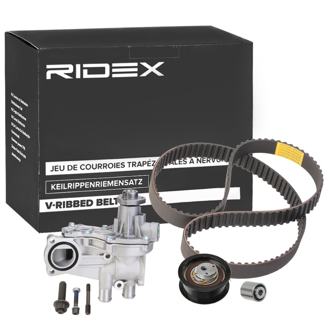 RIDEX Комплект ангренажен ремък с водна помпа артикулен номер: 3096W0216 евтино