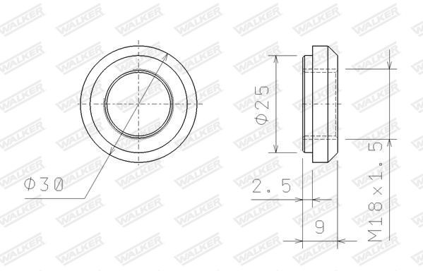 WALKER Mutter, eksosmanifold artikkelnummer: 80433 billig