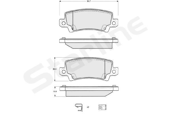 STARLINE Комплект спирачно феродо, дискови спирачки артикулен номер: BD S327 евтино