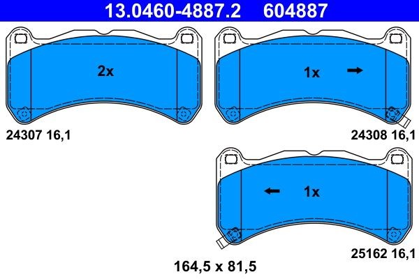 ATE Brake pad set Article number: 13.0460-4887.2 cheaply