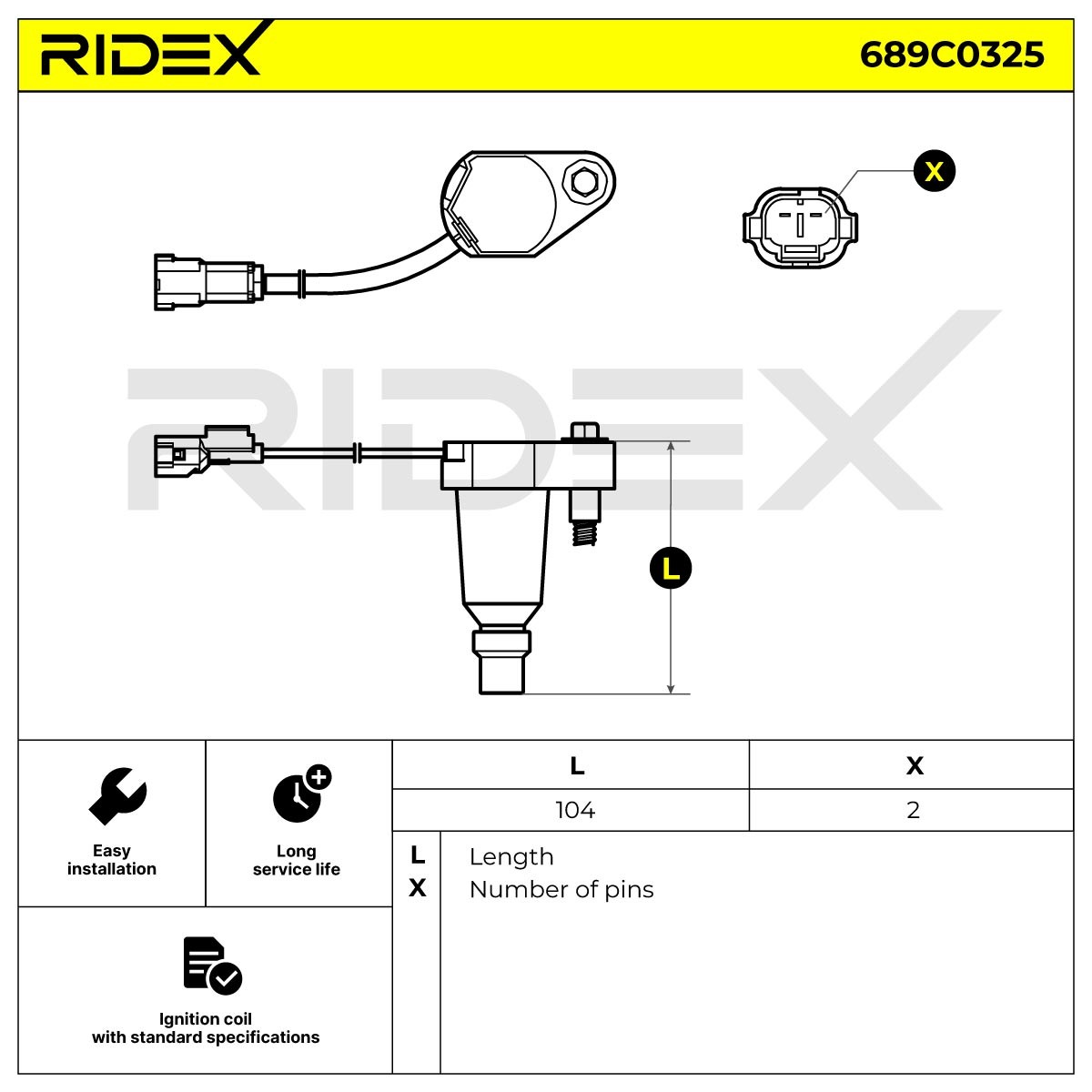 RIDEX Süütepool Artikli number: 689C0325 soodsalt