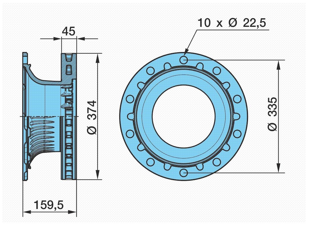 BPW Brake disc Article number: 03.088.34.21.7 cheaply