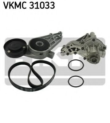 SKF Water Pump + V-Ribbed Belt Kit Article number: VKMC 31033 cheaply
