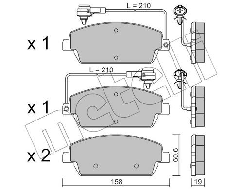 METELLI Brake pad set Article number: 22-1143-0 cheaply