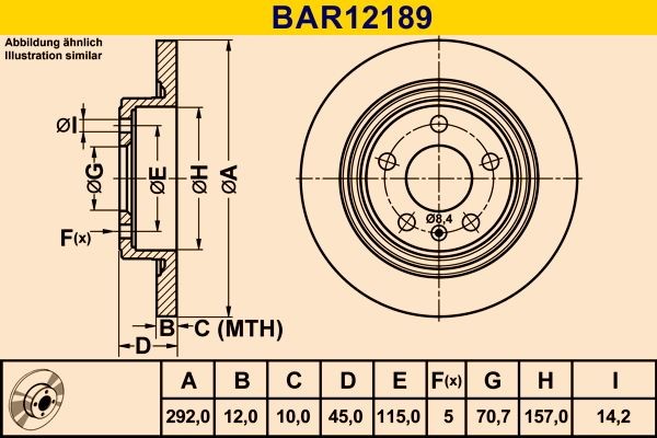 Barum Brake disc Article number: BAR12189 cheaply