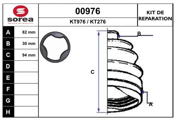 SNRA Bellow Set, drive shaft Article number: 00976 cheaply