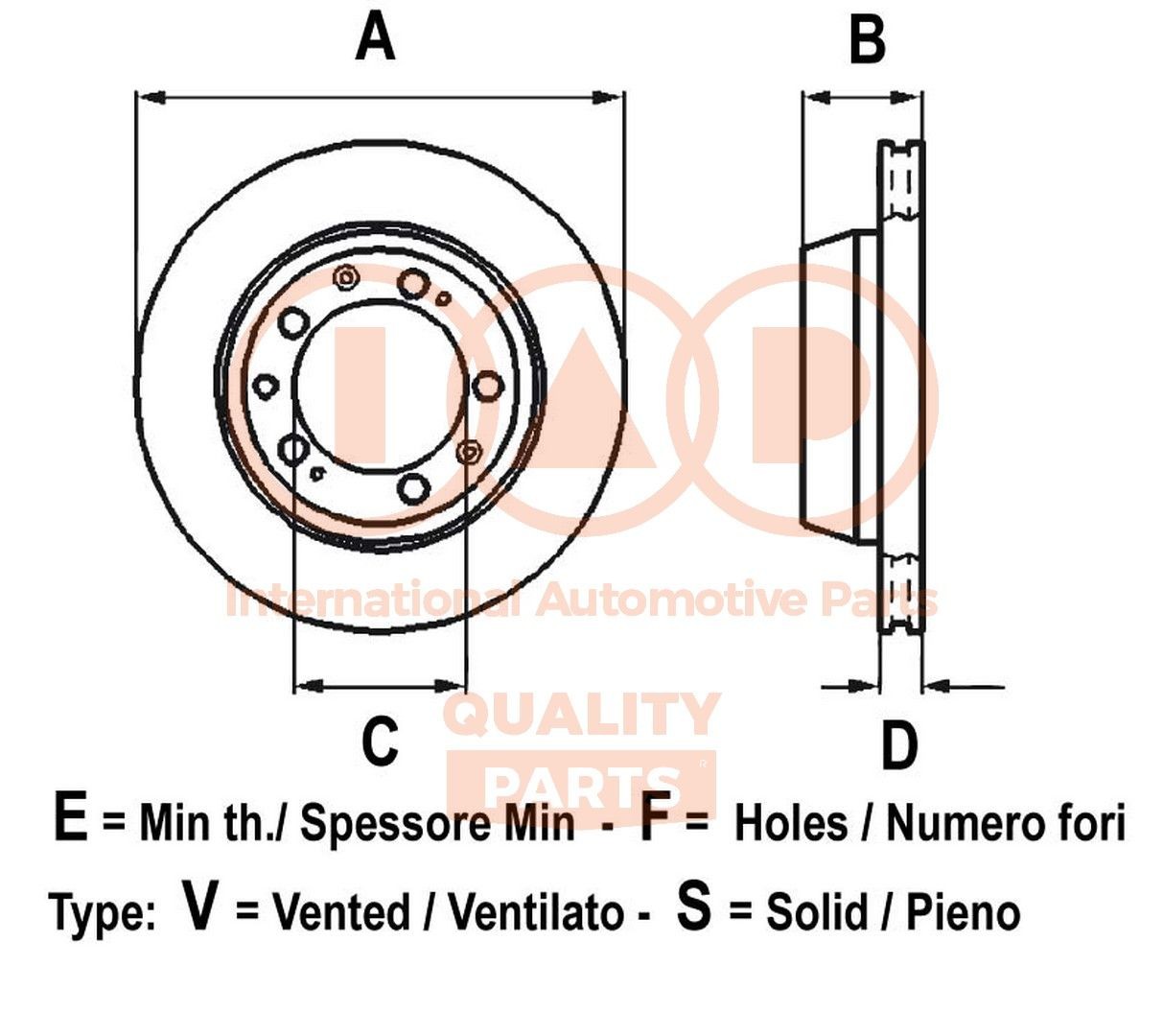 IAP QUALITY PARTS Bremžu diski raksta numurs: 709-22022 lēti