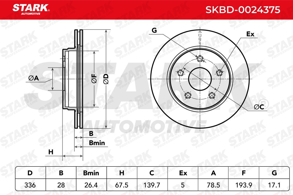 STARK Bremsscheibe Artikelnummer: SKBD-0024375 bestellen
