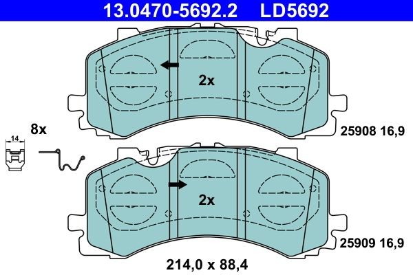 ATE Brake pad set Article number: 13.0470-5692.2 cheaply
