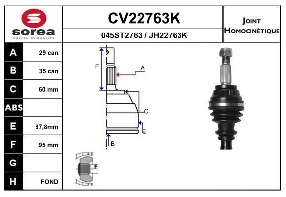 EAI Sada kloubů, hnací hřídel Číslo článku: CV22763K levně