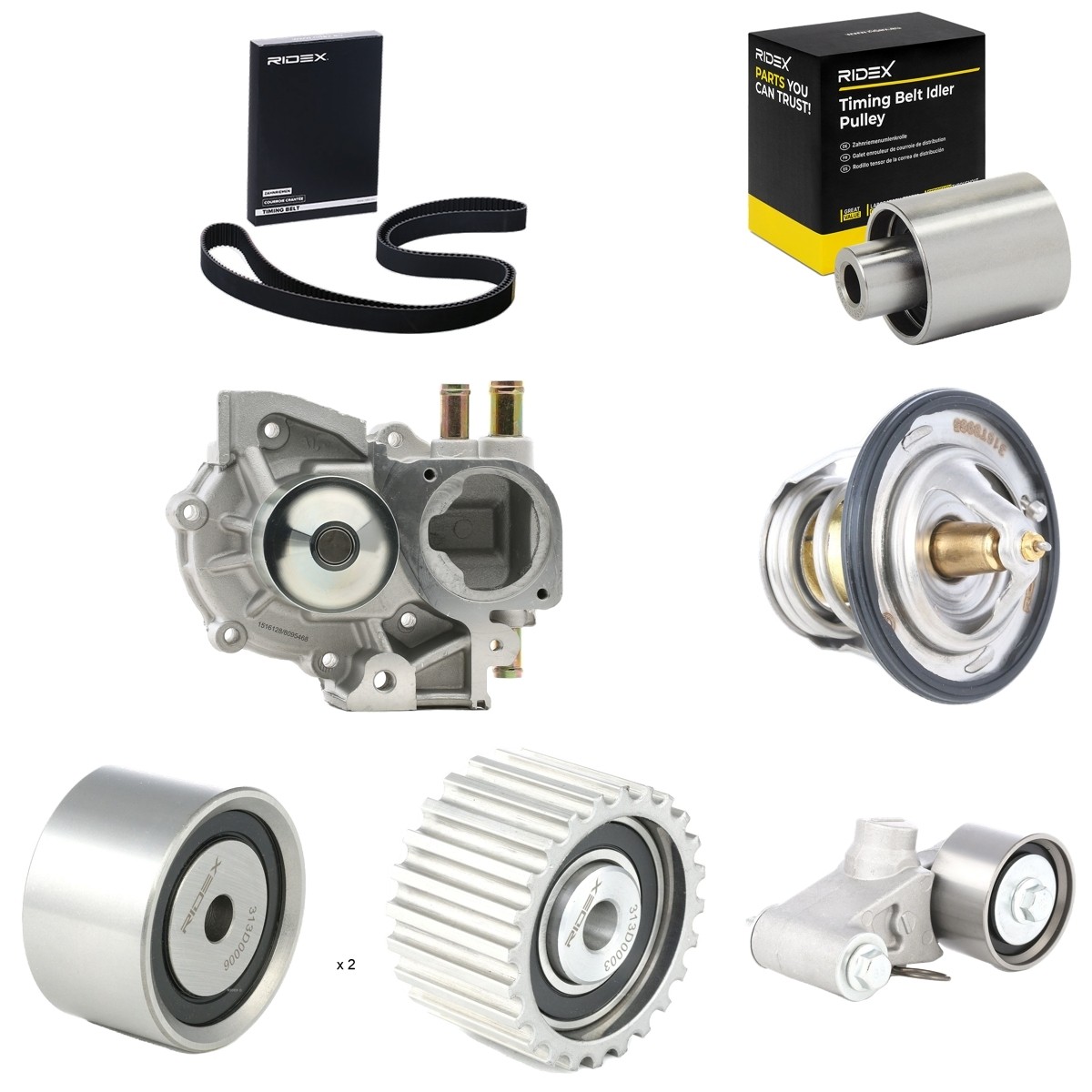 RIDEX Wasserpumpe + Zahnriemensatz Artikelnummer: 3096W0304 günstig