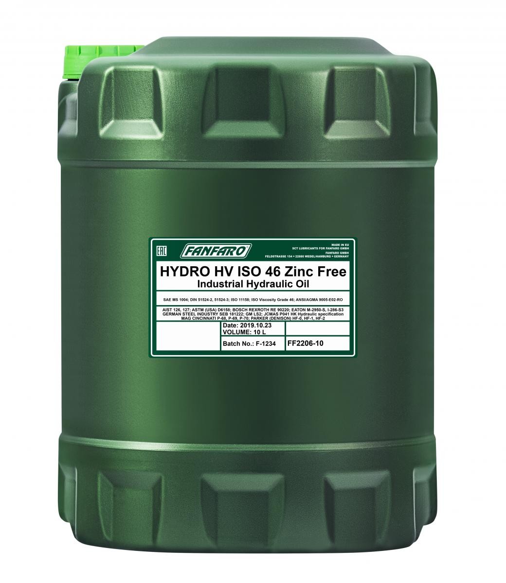 FANFARO Hydraulic Oil Hydro HV ISO 22, VI 280 Article number: FF2206-10 cheaply