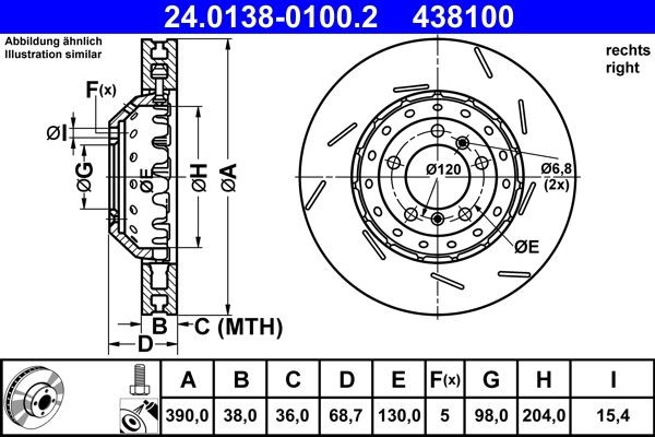 ATE Brake disc Article number: 24.0138-0100.2 cheaply