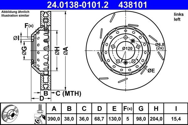 ATE Brake disc Article number: 24.0138-0101.2 cheaply