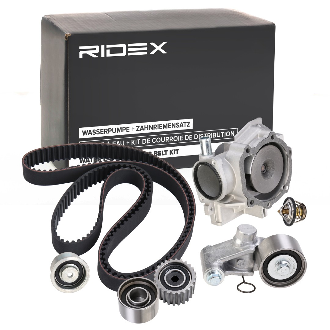 RIDEX Комплект ангренажен ремък с водна помпа артикулен номер: 3096W0355 евтино