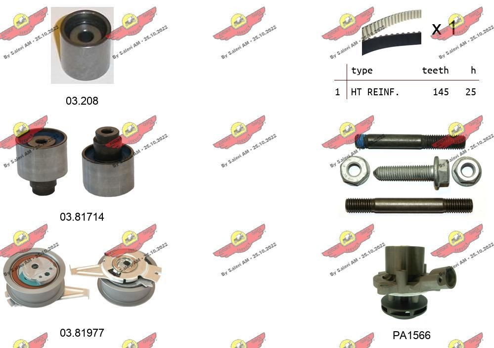 AUTOKIT Timing belt kit Article number: 04.5355PA cheaply