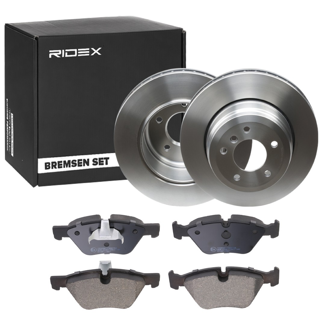 RIDEX Brake discs and pads set Article number: 3405B0986 cheaply