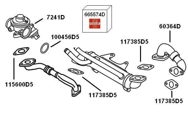 WAHLER Pipe, EGR valve Article number: 60364D cheaply