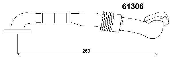 WAHLER Pipe, EGR valve Article number: 61306D cheaply