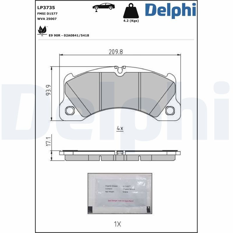 DELPHI Tolmukaitse komplekt, Amordid Artikli number: PCK14 soodsalt