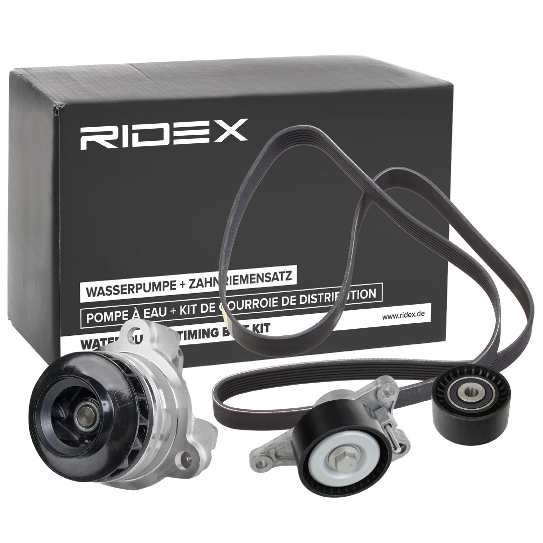 RIDEX Water Pump + V-Ribbed Belt Kit Article number: 4172P0097 cheaply