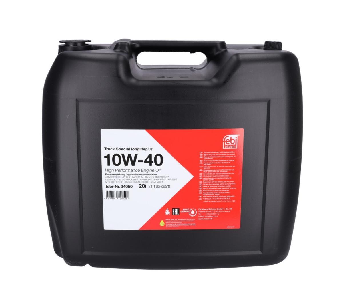 FEBI BILSTEIN Engine oil Truck Special, Longlife Plus Article number: 34050 cheaply