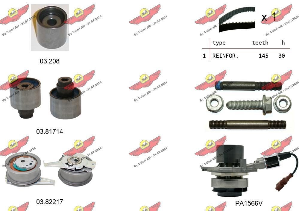 AUTOKIT Water pump and timing belt kit Article number: 04.5477PA2 cheaply