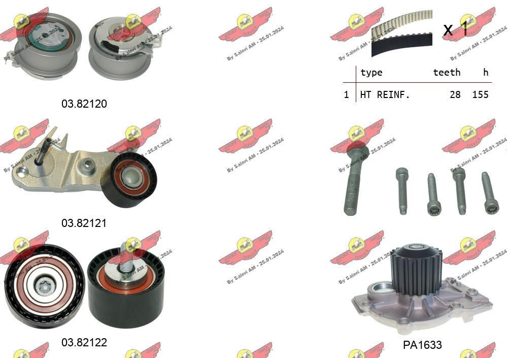 AUTOKIT Water pump and timing belt kit Article number: 04.5481PA cheaply