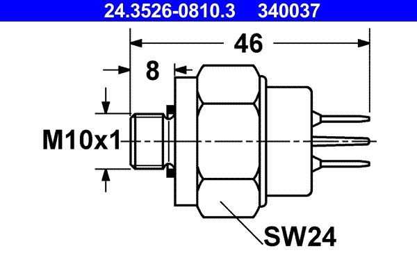ATE Brake Light Switch Article number: 24.3526-0810.3 cheaply