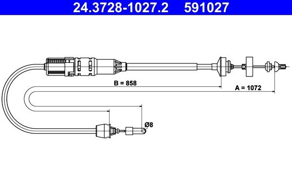 ATE Clutch Cable Article number: 24.3728-1027.2 cheaply
