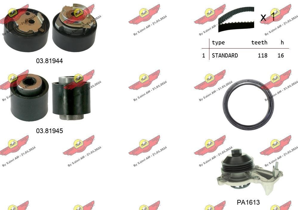 AUTOKIT Wasserpumpe + Zahnriemensatz Artikelnummer: 04.5356PA2 kaufen