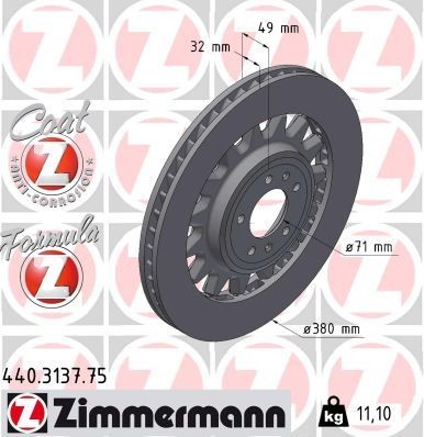 ZIMMERMANN Brake disc Article number: 440.3137.75 cheaply