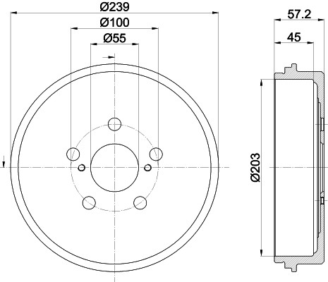 HELLA Brake drum Article number: 8DT 355 303-531 cheaply