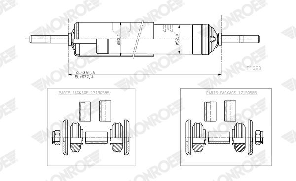 MONROE Shock absorber Article number: T1090 cheaply