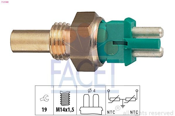 FACET Sensore, Temperatura refrigerante Numero articolo: 7.3140 poco costoso