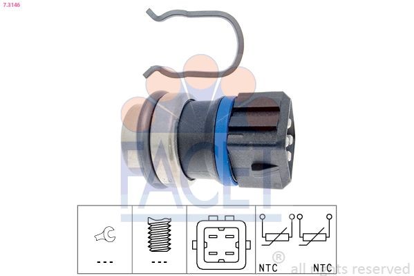 FACET Sensor, coolant temperature Article number: 7.3146 cheaply