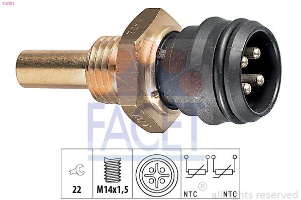FACET Sensor, coolant temperature Article number: 7.3151 cheaply
