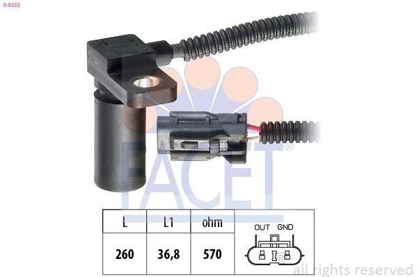 FACET RPM Sensor, automatic transmission Article number: 9.0232 cheaply