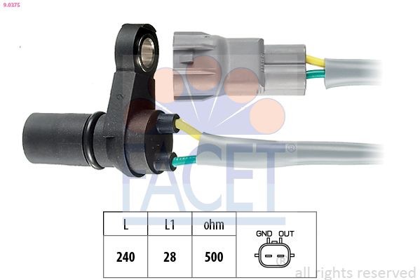 FACET RPM Sensor, automatic transmission Article number: 9.0375 cheaply
