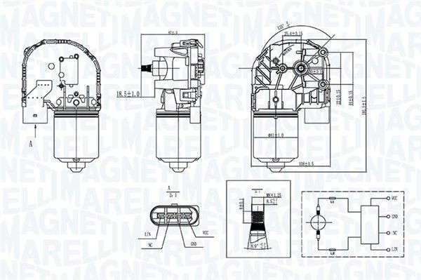 MAGNETI MARELLI 064351769010 Σύστημα καθαρισμού τζαμιών PASSAT 3.6 R36 4motion 300 PS Βενζίνη 2010