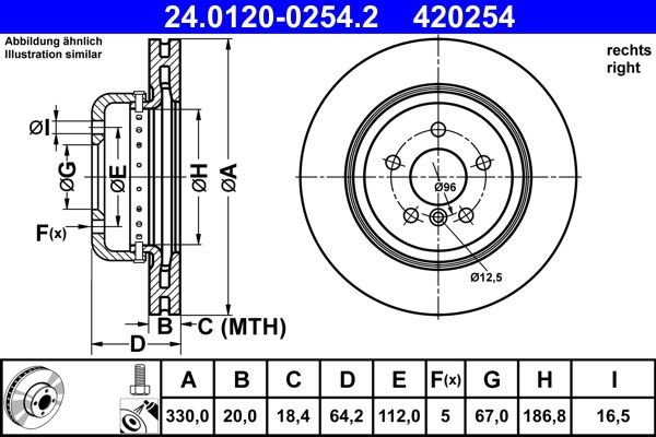 ATE Brake disc Article number: 24.0120-0254.2 cheaply