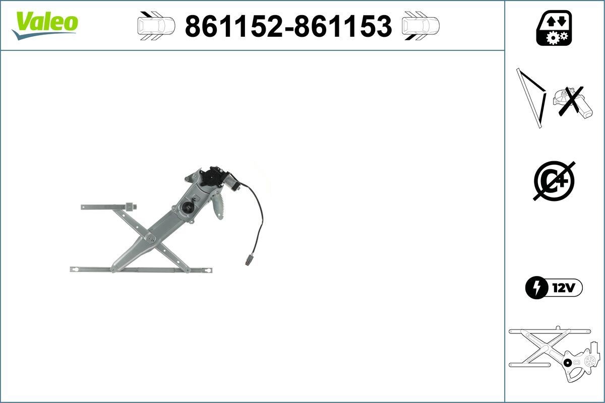 VALEO Window regulator Article number: 861152 cheaply